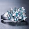 2026 Inlaid Colored Diamond Ring, European and American Zircon Creative Blooming Flower Diamond Ring