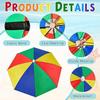 Large Rainbow Sun Hat Umbrella for Street Stalls and Fishing