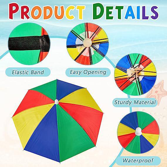 Large Rainbow Sun Hat Umbrella for Street Stalls and Fishing