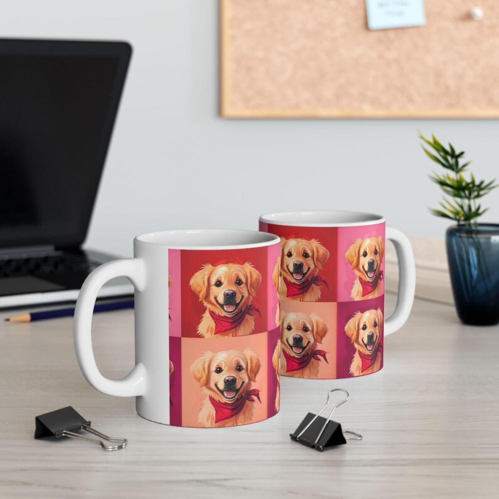 Made-to-Order Dog Watercolor Portrait Mug Custom Picture Text Drinkware Pet Commemoration Gift for Pet Families BFF Boyfriend