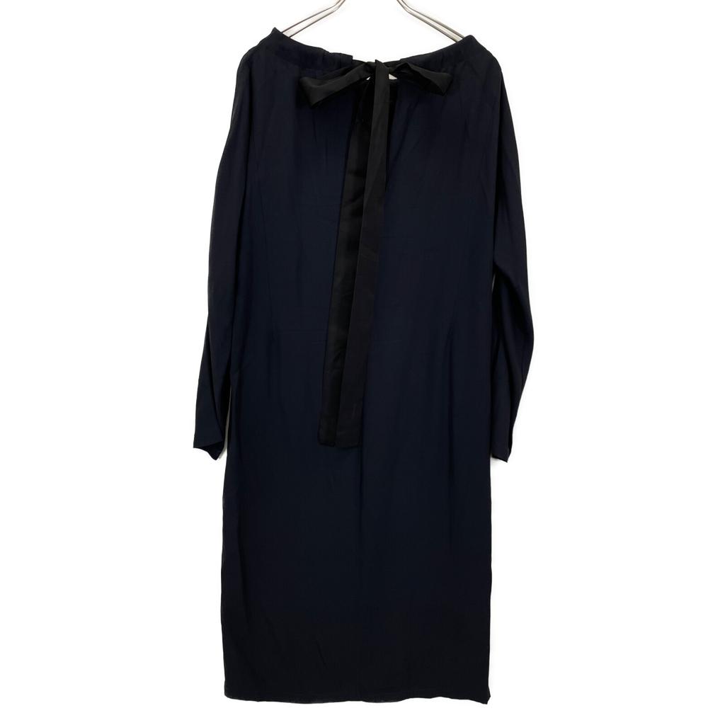 MARNI ABMA0725A0TV285 Navy Back Ribbon One Piece dress 36 NavyUsed