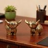 Mini Kupfer Hochlandrind Figur Miniatur Messing Hochlandrind Kleine Rinder Skulpturen für Zuhause Büro Bücherregal Mikro Landschafts Zubehör