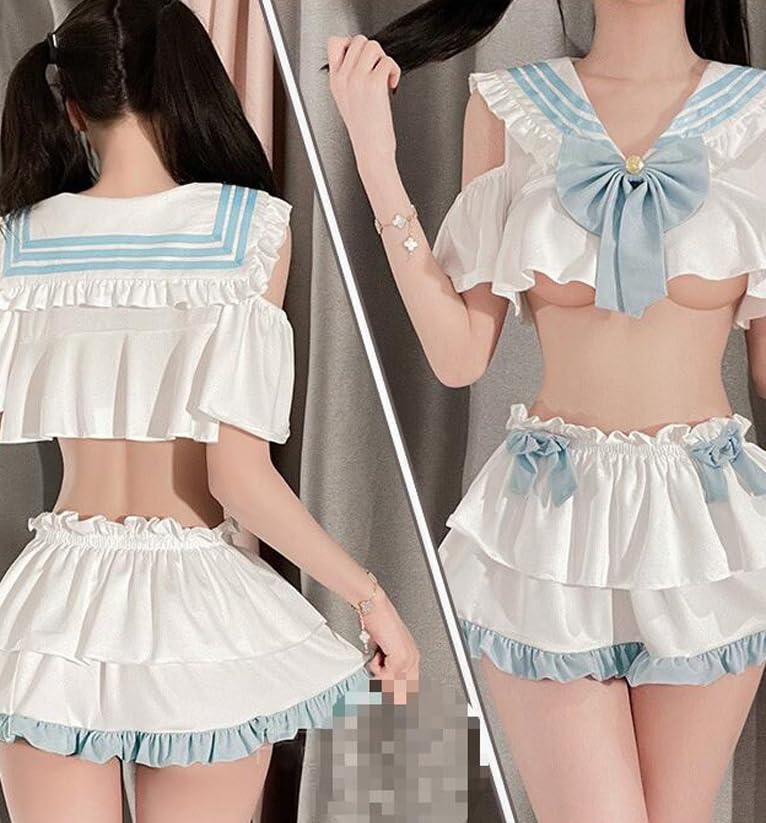 Sexy Sailor Uniform Extremely Erotic Cute High School Maid Style Popular Cosplay Uniform [LIKENNY] Cosplay, See-Through, Miniskirt, Uniform,
