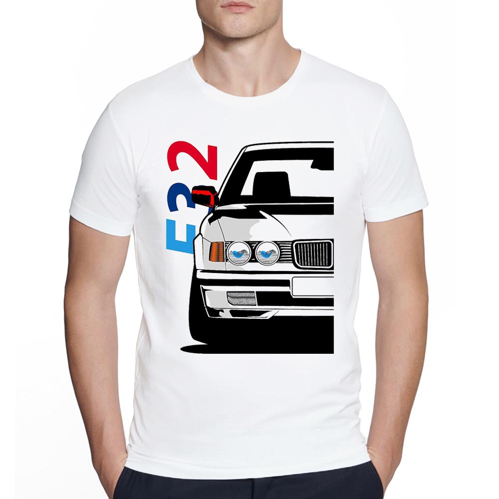 Vintage Cool Automotive Love E30 E32 Car Classic Print T-Shirt Men Boy Casual BW Harajuku Hip Hop Streetwear Old-school Tops