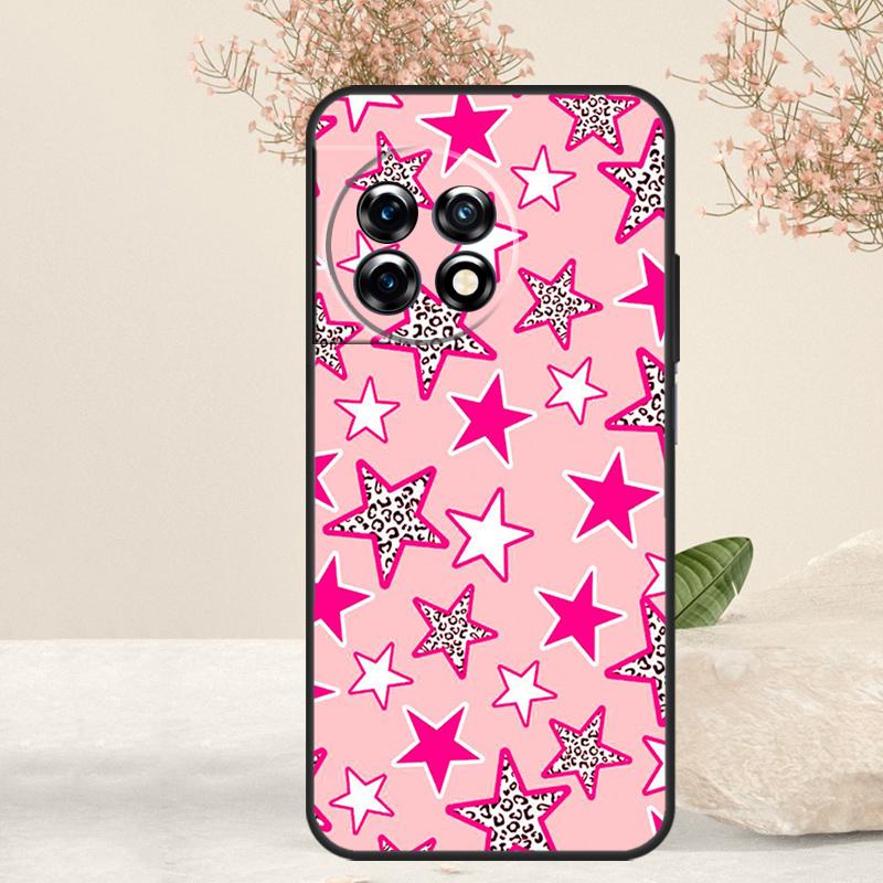 preppy stars lightning pink Case For OnePlus 15 13 12 11 13T 13R 15R 10R 10T 8T 9 10 Pro Nord 5 CE 4 3 Lite N20 N30 Cover