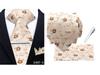 Men's Retro Floral Tie, Pocket Square & Tie Clip Set for Weddings