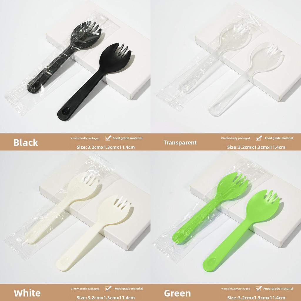 Disposable Plastic Ice Cream Spoons With Individually Packaged Modern Design For Dessert Service