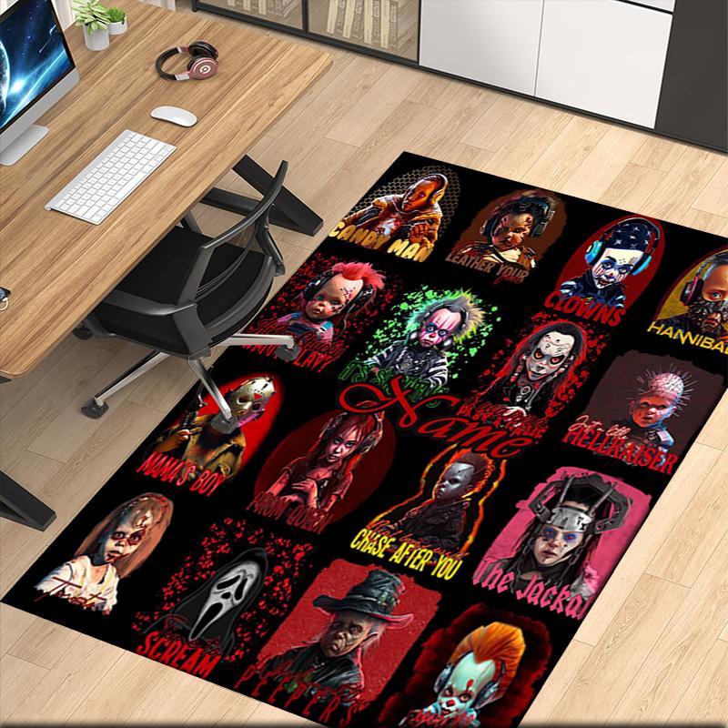 Benutzerdefinierter Name Halloween Horror Bedruckter Teppich, für Bürostuhl Wohnzimmer Schlafzimmer Küchenraum Dekor Geschenke.