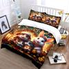 Festive Animals in Holiday Scene Bedding Duvet Cover Set  (1*Duvet Cover 2*Pillowcases, without duvet insert)