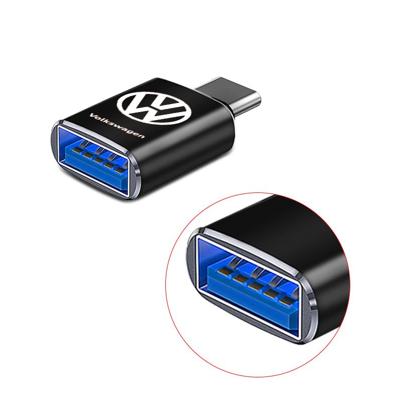 1 Stuks Auto Oplaadadapter Type-C Naar USB Converter Auto Accessoires voor Volkswagen MK6 MK5 MK4 MK7 Golf-4 5 6 7 Passat Ibiza Leon FR 2 Altea Aztec