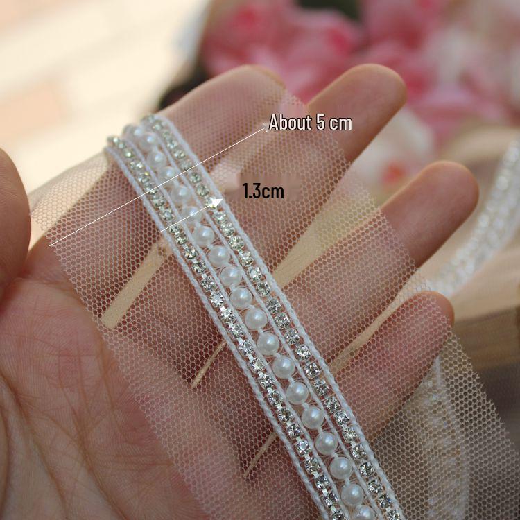 Lace Trim Stripe Fabric with Patchwork Decorative Strap for Waistbands