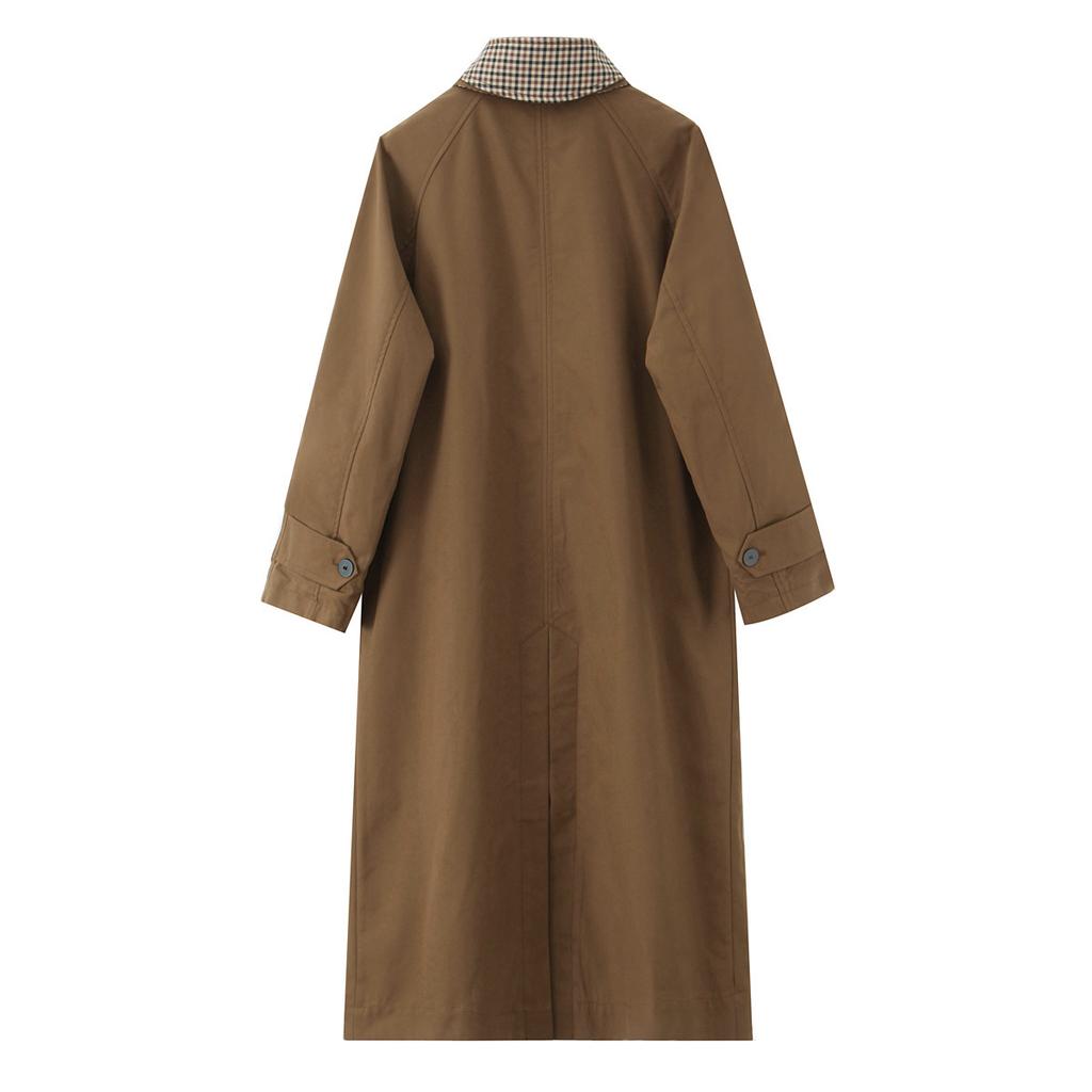 European and American style, new women's clothing, fashionable, casual double-sided plaid lining trench coat