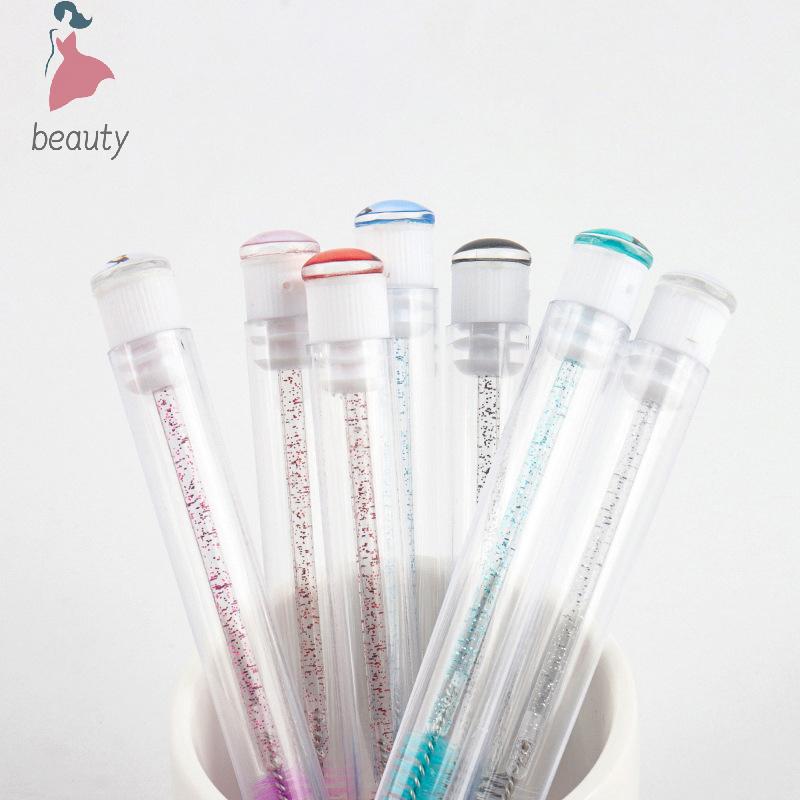 Dustproof Eyebrow Comb Beauty Tools Eyelash Brush Tube With Pompom Lash Extension Makeup Brush 11.5cm