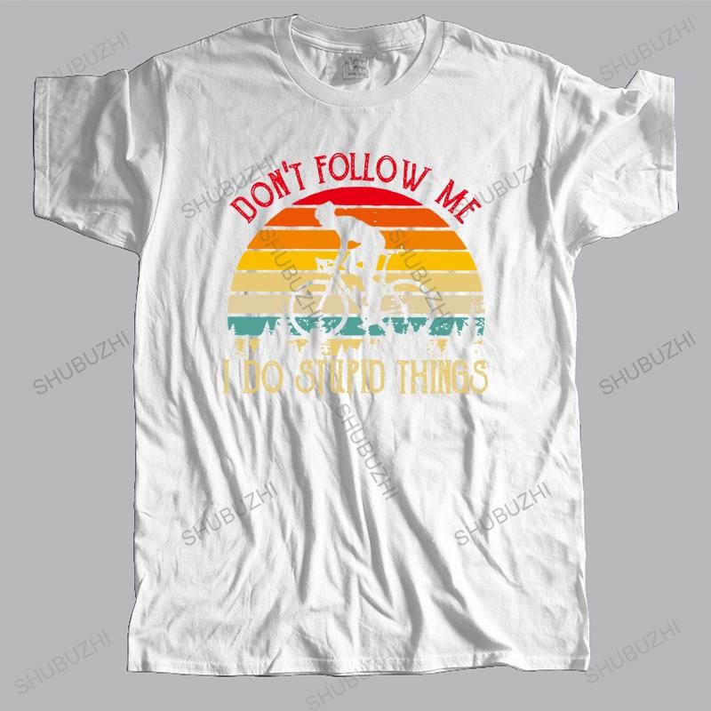 Cotton Tshirt Men Crew Neck Tops Summer mens tshirt Dont Follow Me I Do Stupid Things Bigger Size Homme Black fashion Tshirt