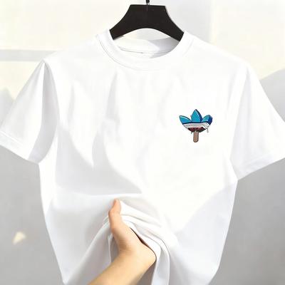 Nou Tricou de Bumbac Pur cu Imprimeu Desen Animat, Gât Rotund, Greu, Supradimensionat, cu Mânecă Scurtă, pentru Bărbați și Femei, de Agrement, Cel Mai Vândut