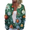 Women's Fashion Printed Long Sleeve Knitted Cardigan Button Down Jacket
