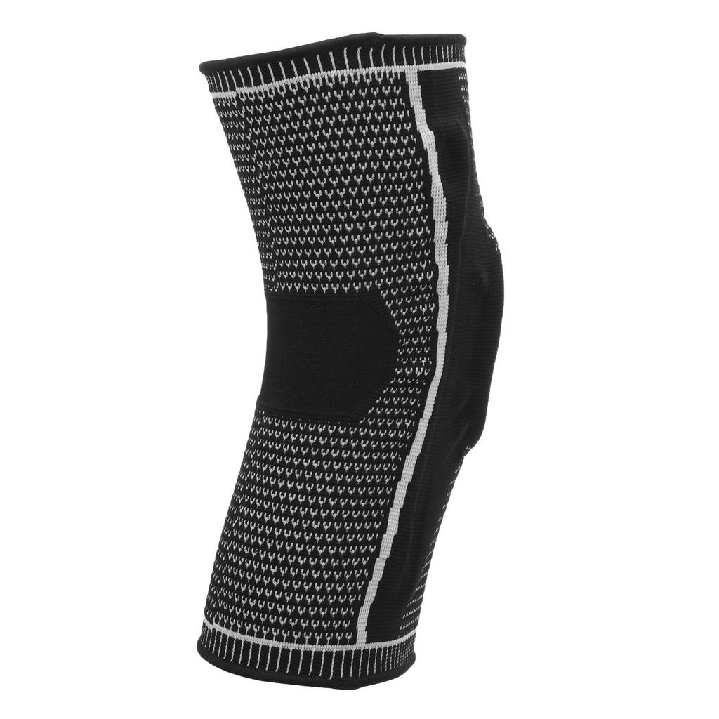 Knee Brace Knitted Nylon Sleeve with Silicone Pad for Working Out Running Sports Protector Black