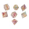 7pcs Resin Role Playing Game Dice Men Women Portable Exquisite Polyhedral Dice Set for Holiday