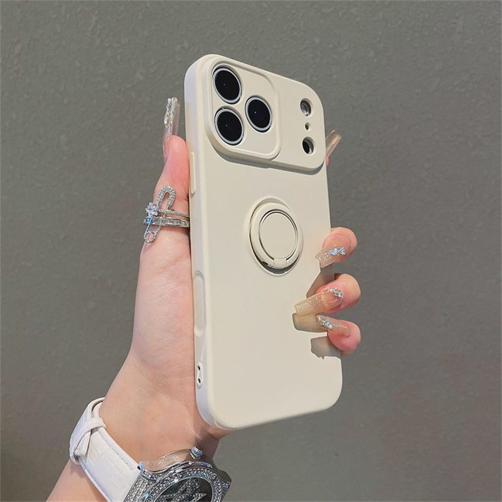 For iPhone 17 Air 16 15 14 13 Plus Pro Max With Ring Holder Stand Shockproof Case colorful luxury Silicone Soft Back Cover