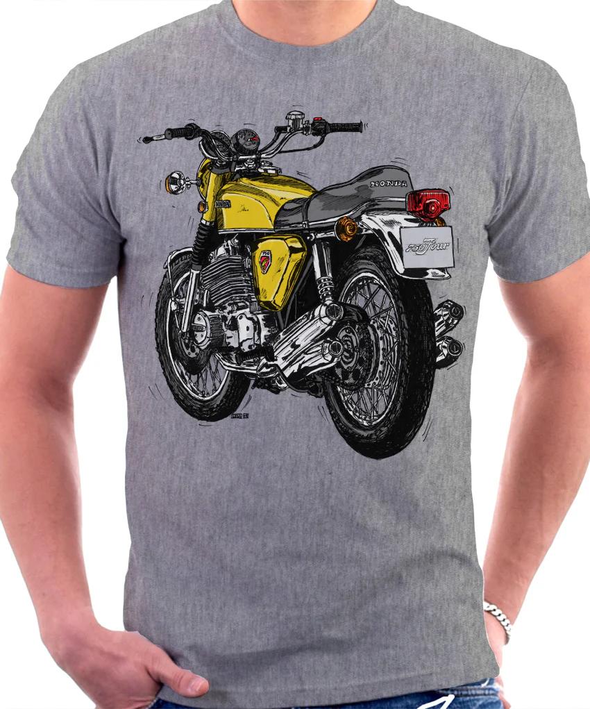 

Honda Mens and Womens Tshirt Honda CB 750 Four Summer Motorcycle Tee Racing Shortsleeved Spring Cycling Offroad Loose Top M