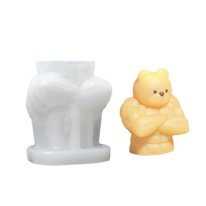 

Cartoon Bear Silicone Candle Mould Flexible and Reusable Portable for Home Parties Supplies and Crafting Activities S