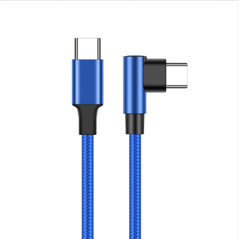 90 Degree Elbow Type-c Cables 20V 3A 60W PD Fast Charging Type C To Type C Male to Male USB Type-C Devices 0.2m  1m 2m 3m