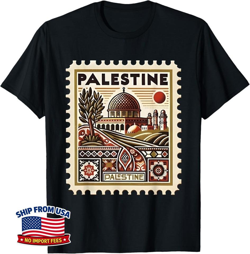 Palestine Stamp Dome Cultural Heritage Art Vintage Unisex T-Shirt