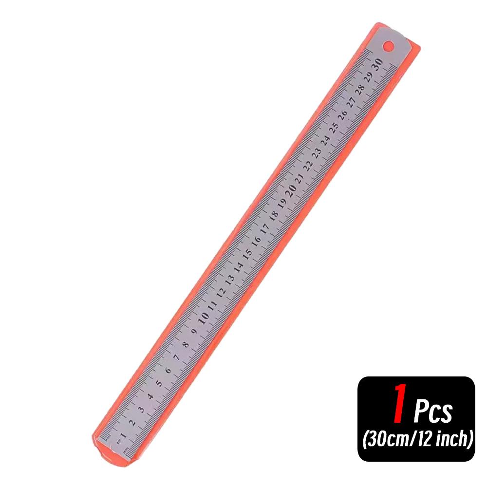 10P 15-30cm Stainless Steel Metal Straight Ruler Precision Double Sided Precision Measuring Tool Scale Metric Ruler Accessories