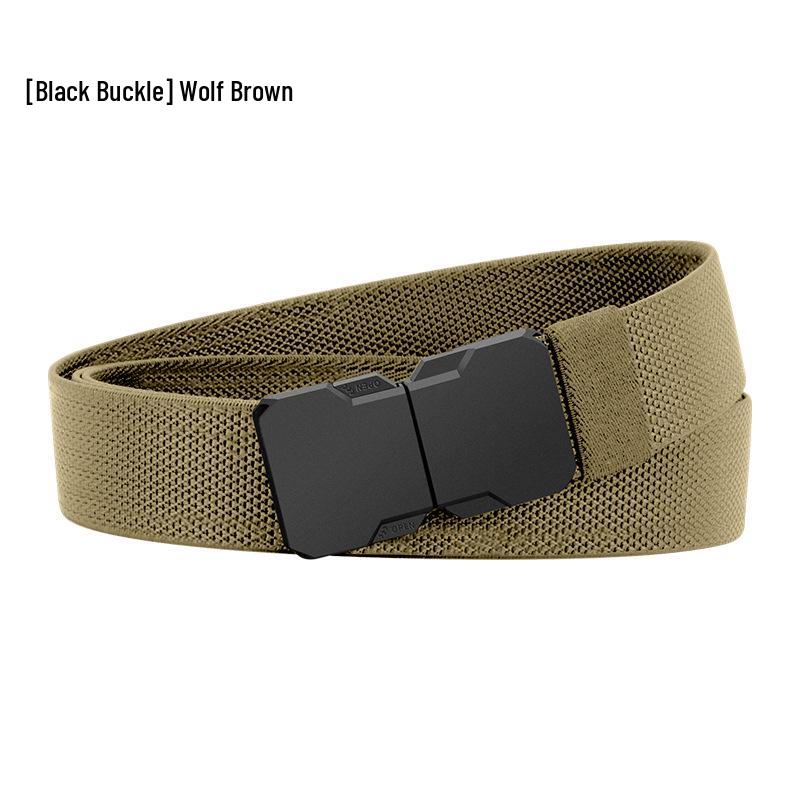 New Men's Breathable Elastic Woven Belt with Alloy Buckle