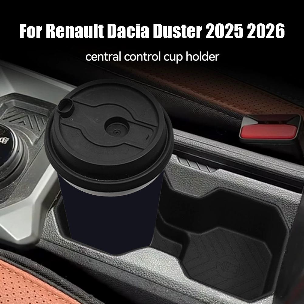 For Renault Dacia Duster 2026 2026 Car Water Cup Holder Central Control Drinks Holder Silicone Storage Tray Interior Accessories