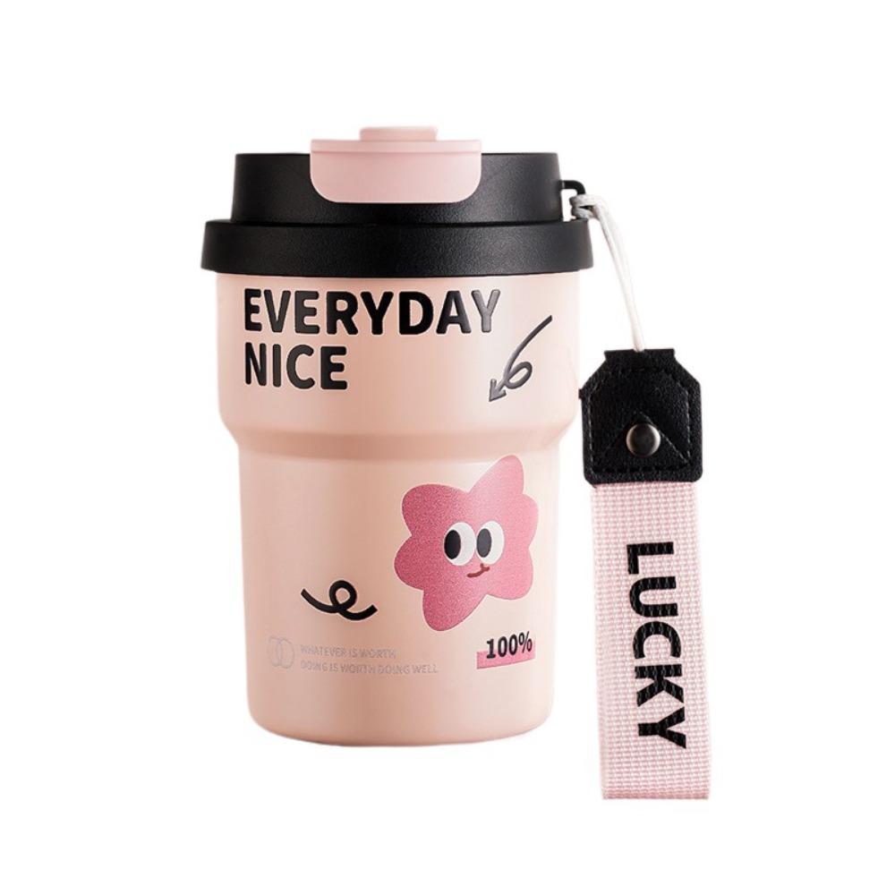 

В комплекте соломинка Изолированная бутылка Нержавеющая сталь Высокая ценность Стакан для воды Портативная кофейная кружка Для ежедневного использования розовый