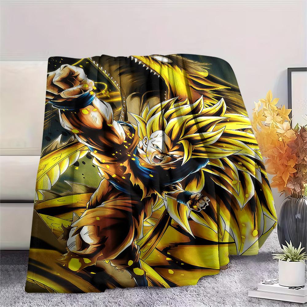 1PC Dragon Ball Super Patterned Flannel Blanket Suitable For All Seasons For Home Decor Warmth And Comfort Gifts Holiday Present