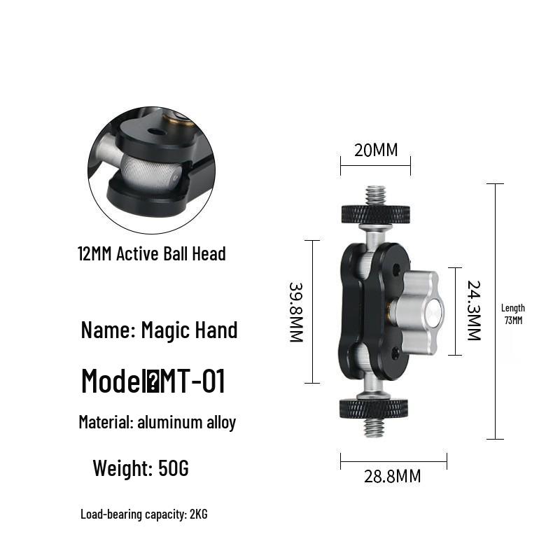 

Aluminum Alloy Universal Magic Arm Mount for Live Streaming & Photography with LED Light Clip