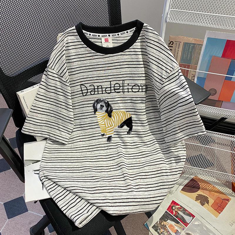 

Очень большая ленивая полосатая футболка с коротким рукавом 4XL серый