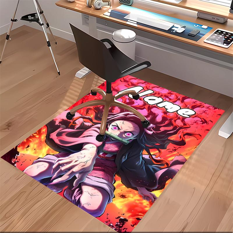 Custom personalization Demon Slayer Nezuko Print Area Rug - Soft, Washable Non-Slip Indoor Mat,Living Room,Home&Office Decorative Rug