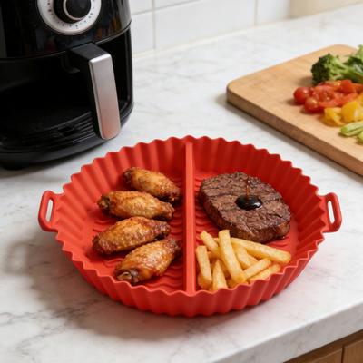 Fodera in Silicone per Friggitrice ad Aria con Divisori, Tappetino da Cottura Antiaderente per Fornetto Tostapane e Griglia, Riutilizzabile, Lavabile in Lavastoviglie, Resistente al Calore, Aria
