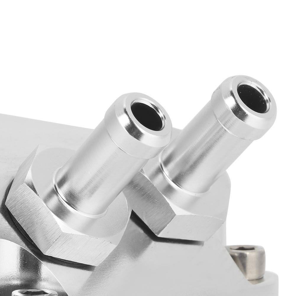 Square Aluminum Racing Oil Catch Tank Breather Can Reservoir Car Modified Accessories (Silver)