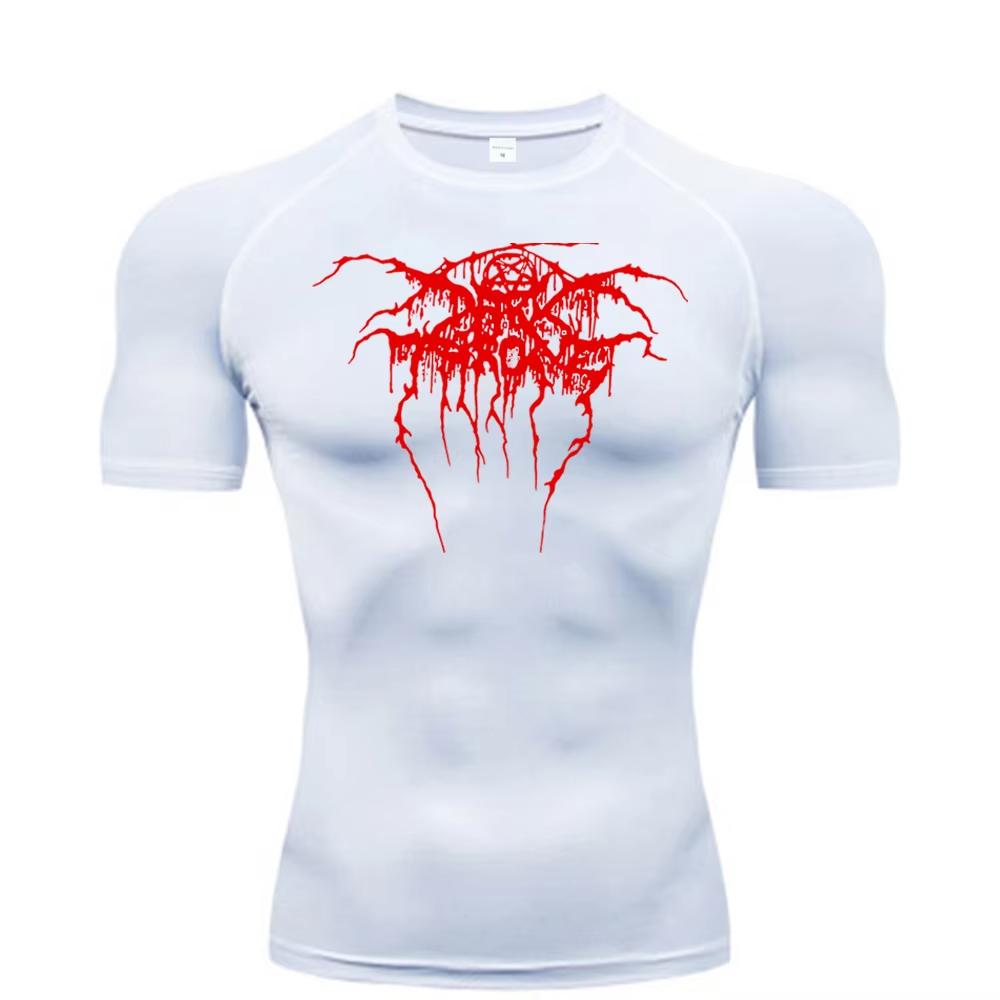 2025 Herren Kompressions-Print Kurzarm Fitnessstudio Trainings-T-Shirt, Schnelltrocknendes Atmungsaktives T-Shirt, Fitness-Training Tracktop RL0547