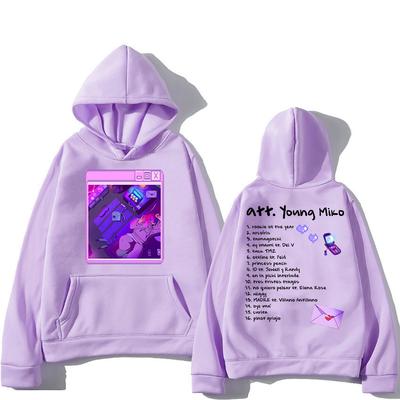 Sängerin Young Miko Att Album Hoodies PrintFashion Ästhetik Retro Sweatshirt Herren Damen Lässig Fleece Pullover Hip Hop Streetwear