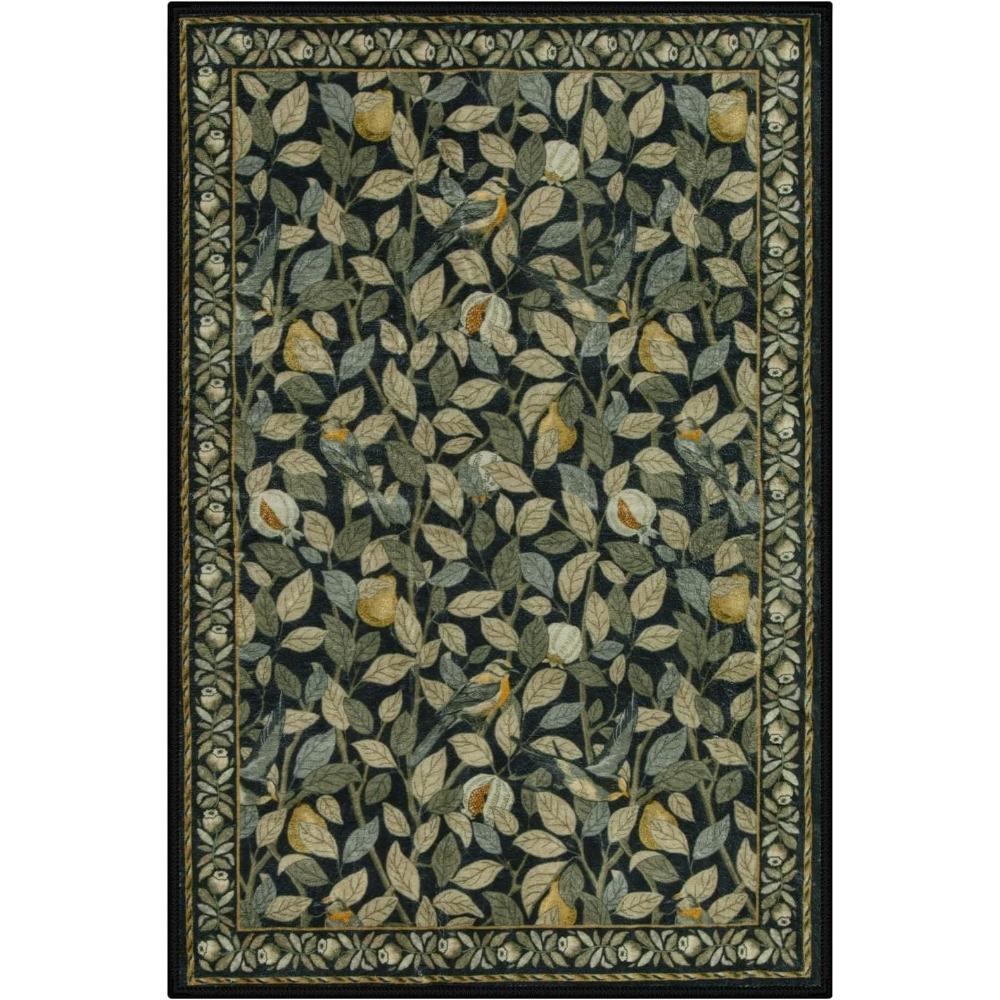 Living Room Carpet Non-slip Machine Washable Soft Floor Mat Green Plant Retro Ethnic Style Rugs Large Size Home Decoration Mats