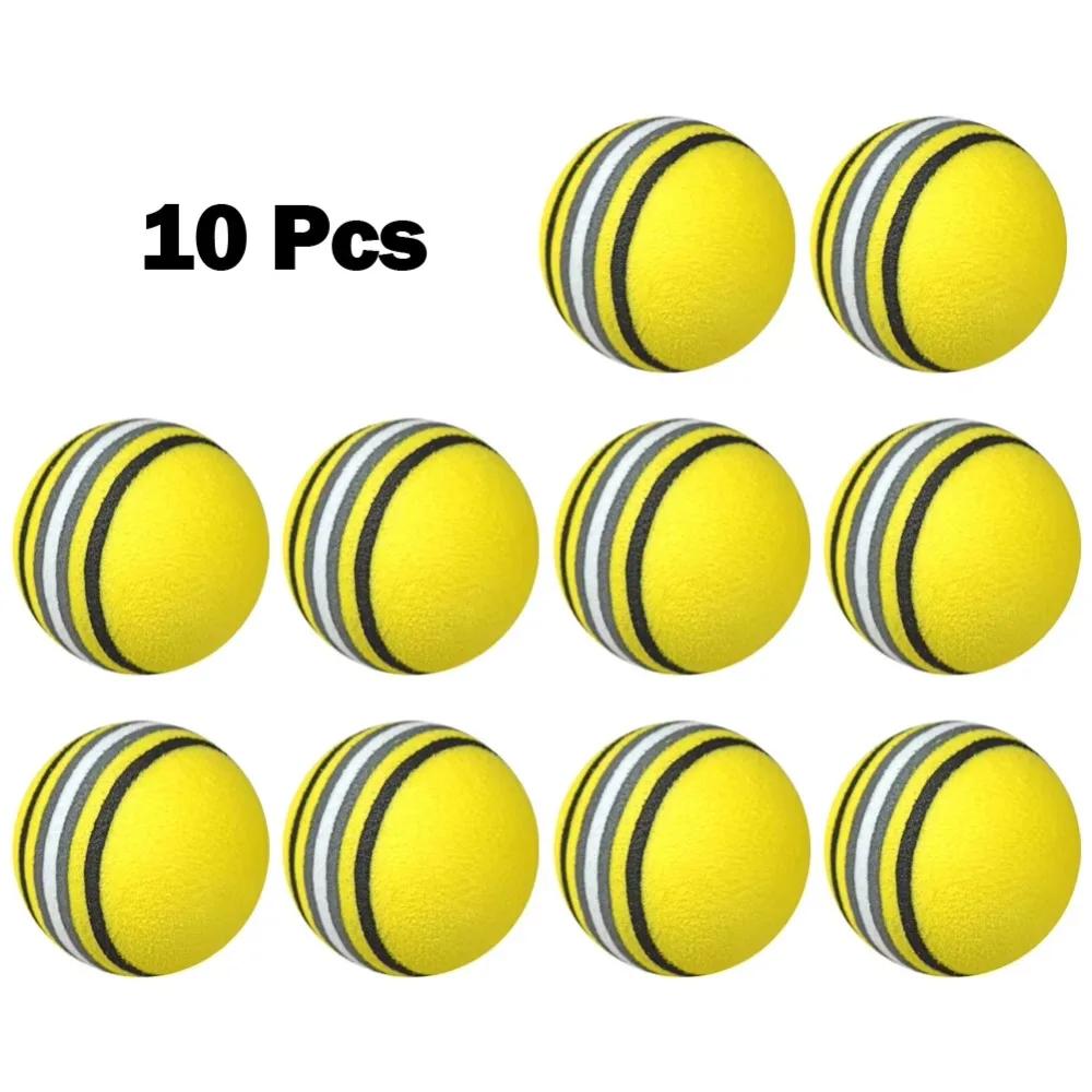 10pcs Golf Swing Training Foam Balls Rainbow Sponge Soft Practice Balls Flexible Indoor Golf Swing Training Aid Accessory