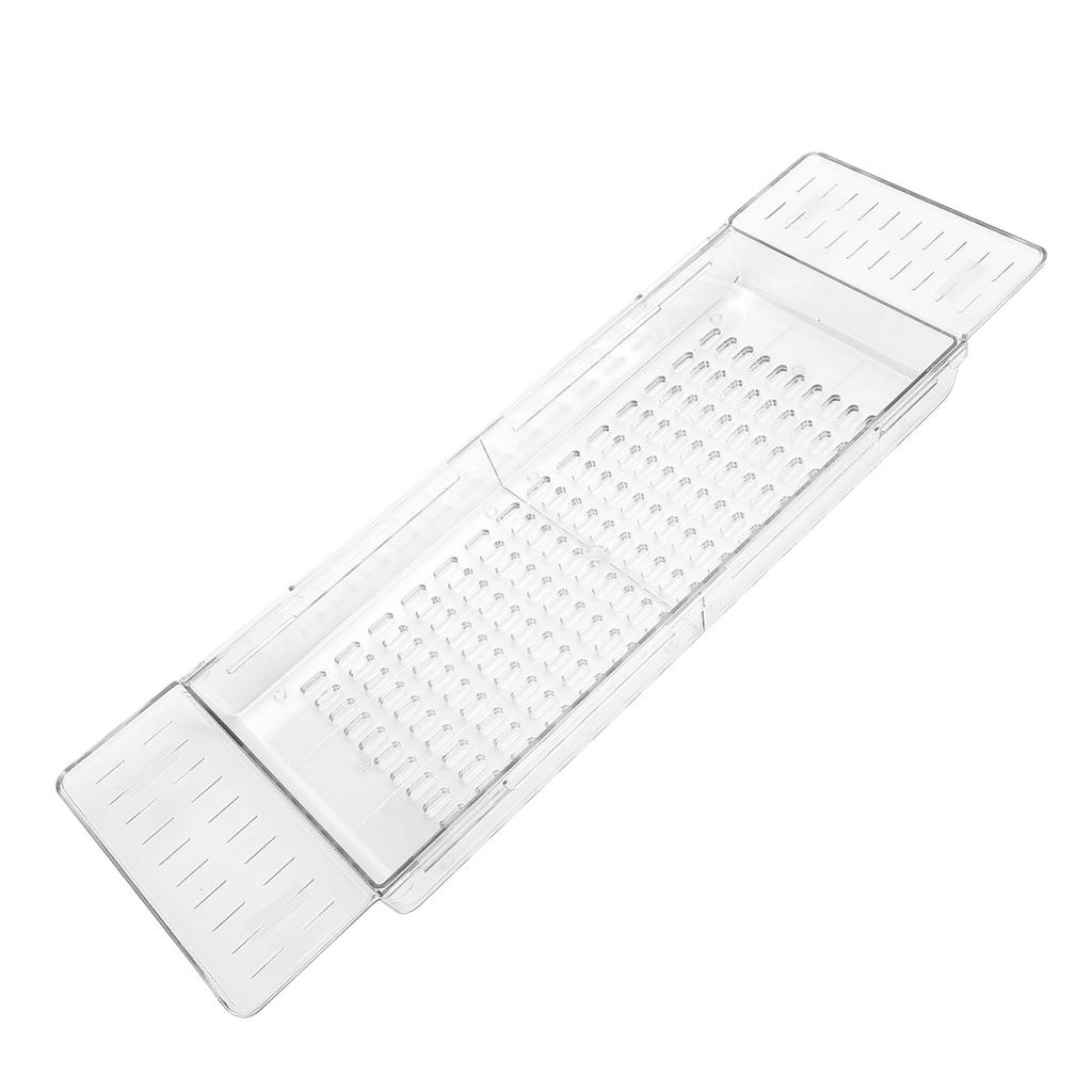 Clear Expandable Bathtub Tray PET   Water Resistant Bath Tub Tray Table for Bathroom