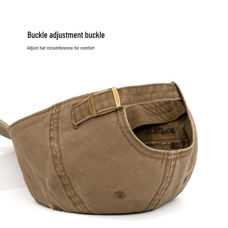 Erkek Pamuklu Düz Renk Kavisli Siperli Beyzbol Şapkası - İlkbahar ve Yaz İçin Dış Mekan/Güneş Şapkası