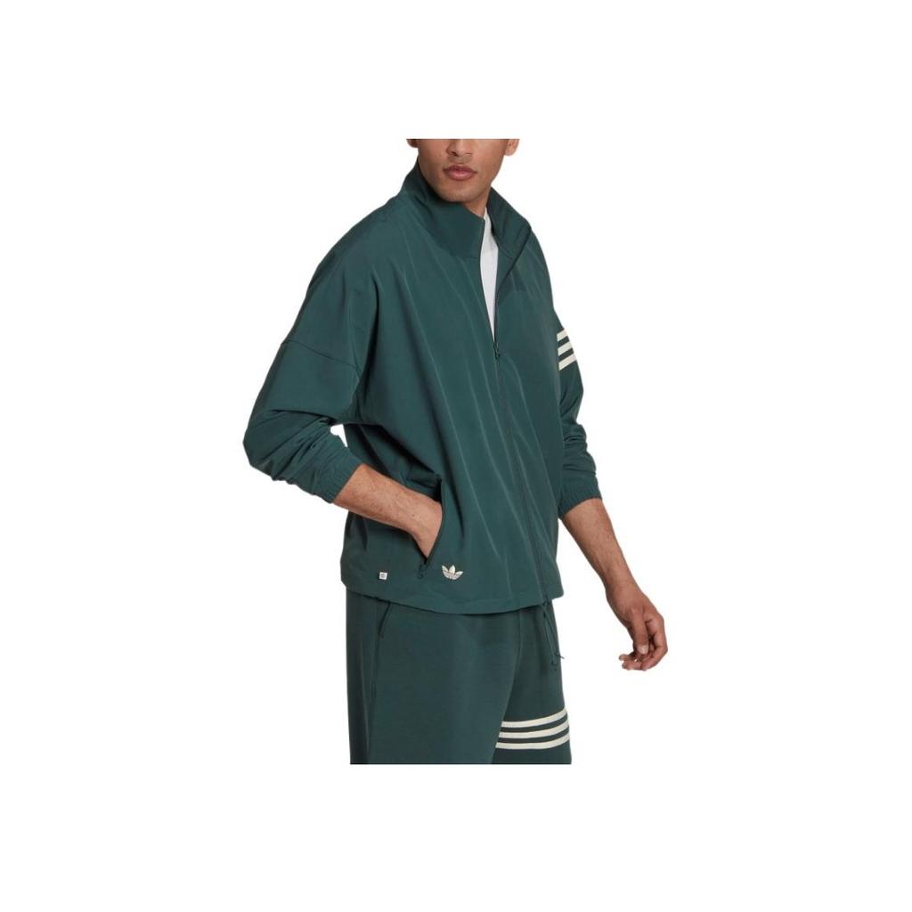 Adidas Originals Trefoil Stripe Detail Straight-Leg Casual Jacket Men Jackets Green HR8653