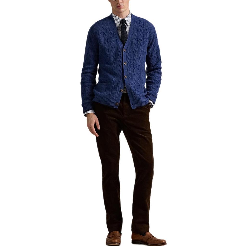 Polo Ralph Lauren Button Placket Ribbed Knit Hem Cable Sweater Men sweater MNPOSWE16822430-410