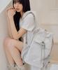 Zeroplanet Nylon Shirred Ribbon Backpack [Grey]