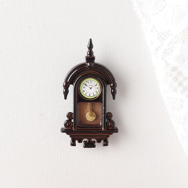 1:12 Scale Mini Retro Wall Clock Toy for Dollhouse DIY