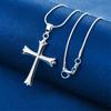 925 sterling silver 16-30 inch exquisite cross pendant necklace for women's fashion wedding accessories jewelry