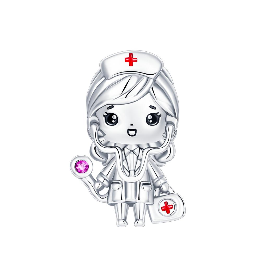 Original Copper Panda Praying Angel Charm Bead Cz Zircon Evil Eye Pendant Gift Fit Bracelet Jewelry Diy Marking