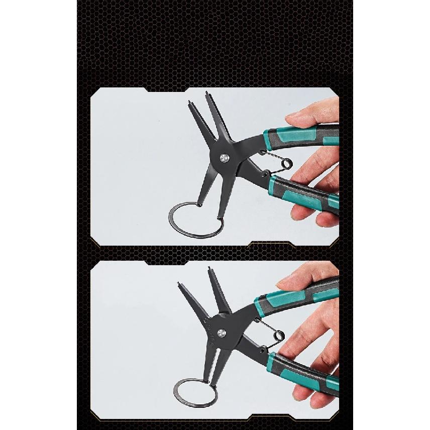 2 in 1 Snap Ring Pliers For Internal External Card Retaining Pincer Multifunction Professional Circlip Plier Motor Repair Tool